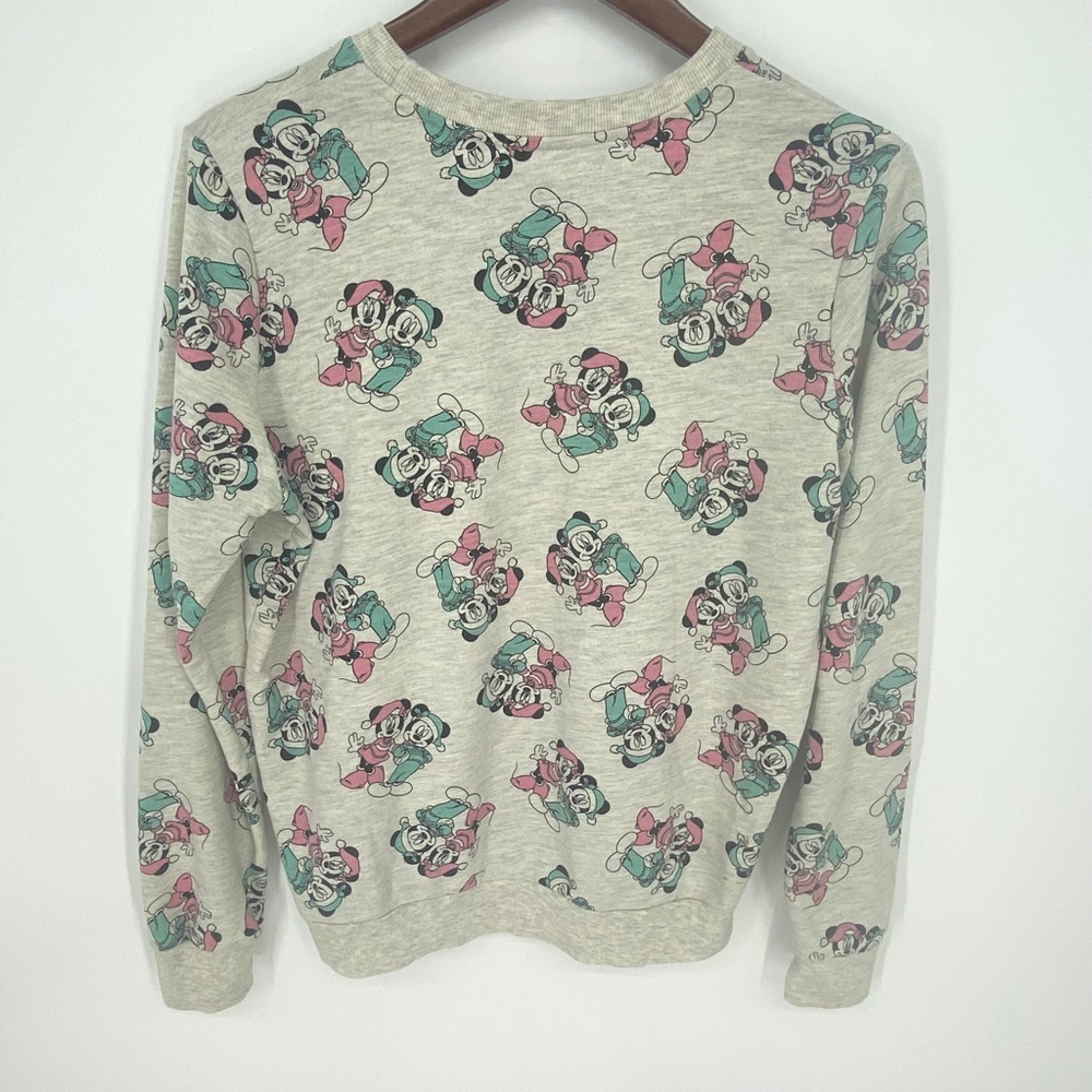 Women's Juniors Disney Mickey Minnie Mouse Christmas Holiday Sweatshirt LRG 765 - Picture 4 of 6